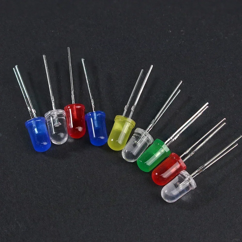 50pcs Bright LED Diodes Kit 3mm 5mm F5 F3 Light Emitting Diode Assorted Electronic Diy Kit Red Green Blue Yellow Orange White