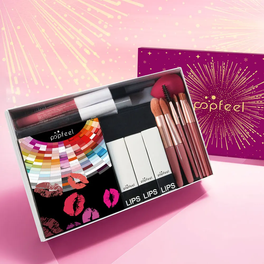Kit per il trucco Confezione regalo Palette di ombretti di bellezza Eyeliner Rossetto Mascara Pennello Set completo per trucco per donne studentesse principianti