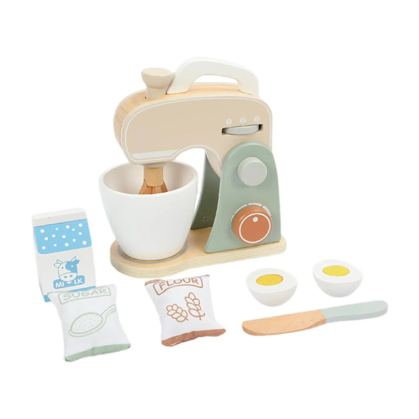 Wooden Toy Mixer Set, Small Appliances Toys, Pretend Play Play Kitchen Accessory