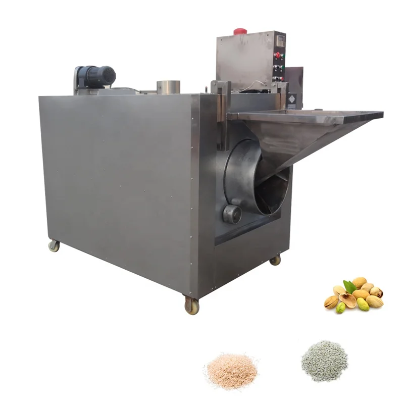 100KG/H Industrial Cocoa Bean Peanut Roaster Machine Chestnuts  Corn Melon Seeds Roasted Cashew Nut Roasting Machine