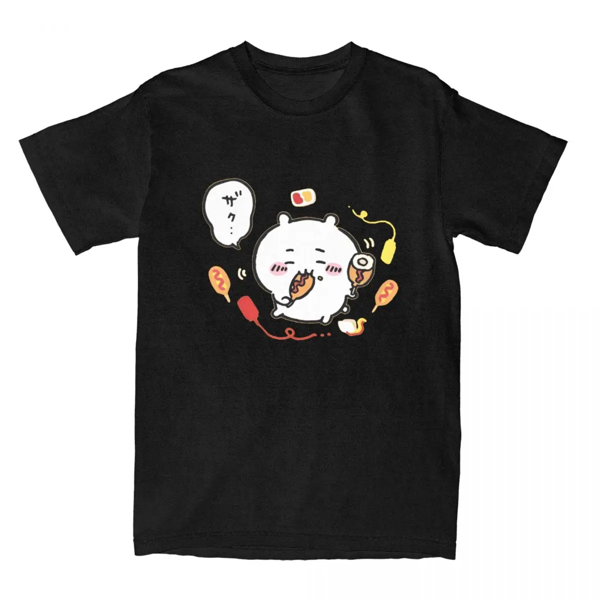 أنيمي تشيكاوا تي شيرت اليابان Mniniso Harajuku تي شيرت قصير الأكمام Y2K متعة القمم الصيف القطن Crewneck المتضخم تيز