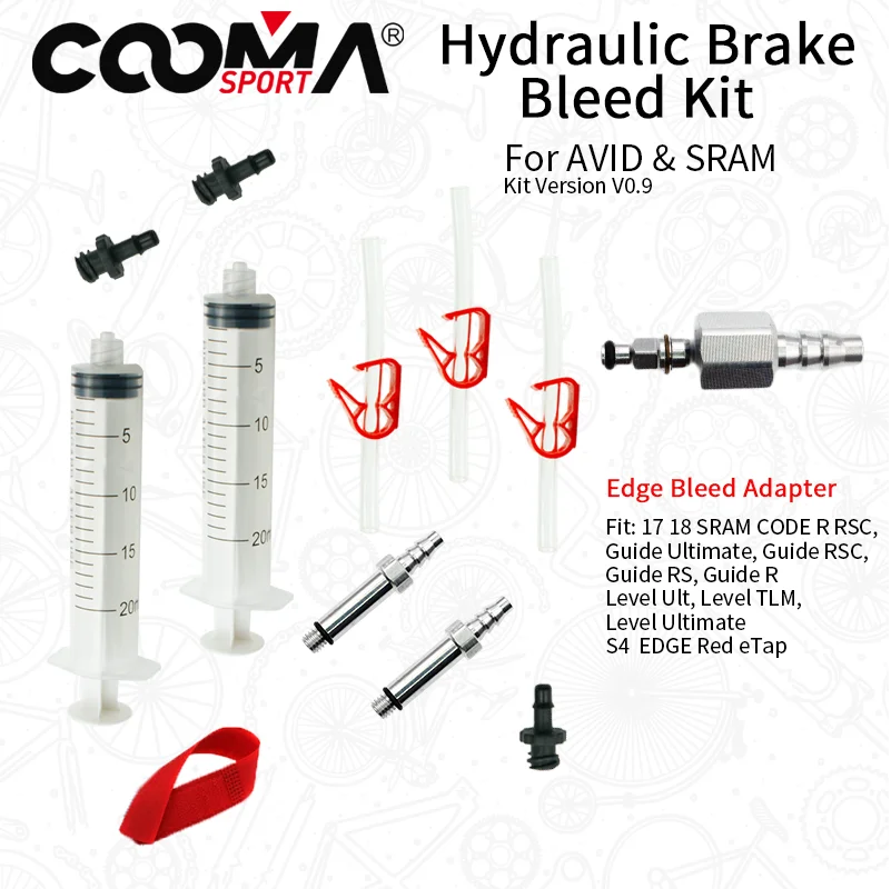 Bicycle Hydraulic Brake Bleed Kit for AVID and SRAM S4 EDGE Code GUIDE RSC R Level ULT TLM Red eTap, Basic Version