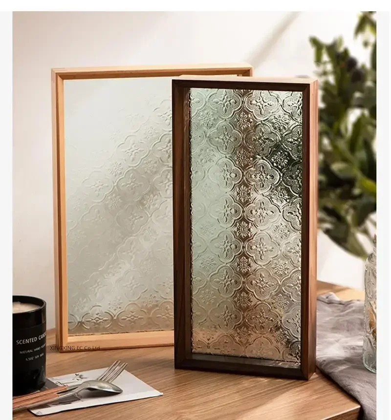 صينية خشبية مستطيلة على الطراز الياباني، صينية طاولة القهوة الخفيفة الفاخرة لتزيين المنزل والزجاج في غرفة المعيشة