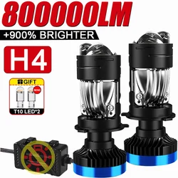 Bi LED H4 Projector Lens High Low Beam Car Bulbs Canbus H4 LED Auto Motorcycle LED Lamps With Lens Turbo Perfect Cut-off Line