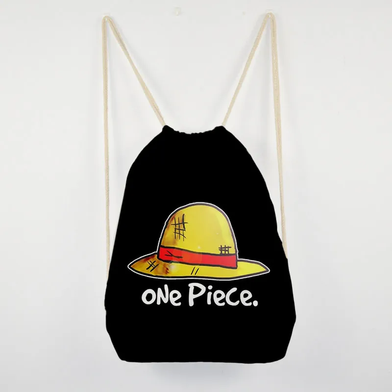 One Piece Rucksack mit Kordelzug, niedlicher und modischer Cartoon-Design, personalisierte, kreative, einfache Canvas-Tasche, Geschenk für Freunde – Detail 6