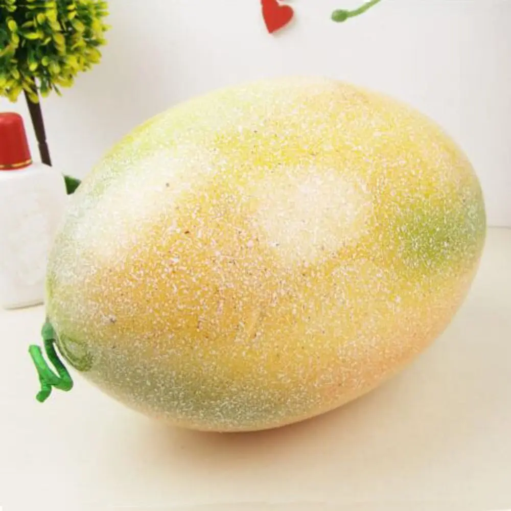 Kid Gift Foam Artificial Cantaloupe Melon Food Model Plastic Fake Cantaloupe Melon Realistic Funny Simulation Fruit Home Decor