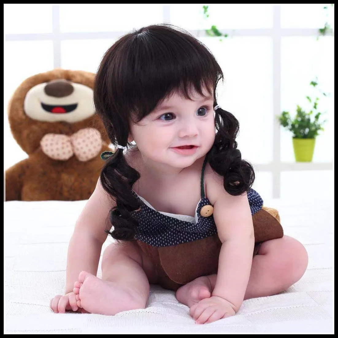 Pelucas para niños pequeños, accesorios para el cabello, accesorios de fotografía para niños, tocado de modelado para niños, niñas, bebés y recién