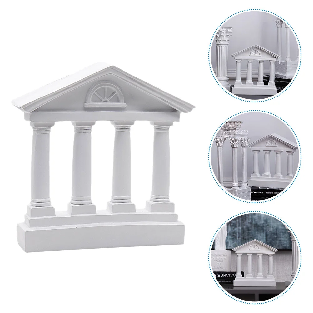 

Temple Building Model Resin Architectural ‎Saturnon Ancient Roman Style Decor Vintage