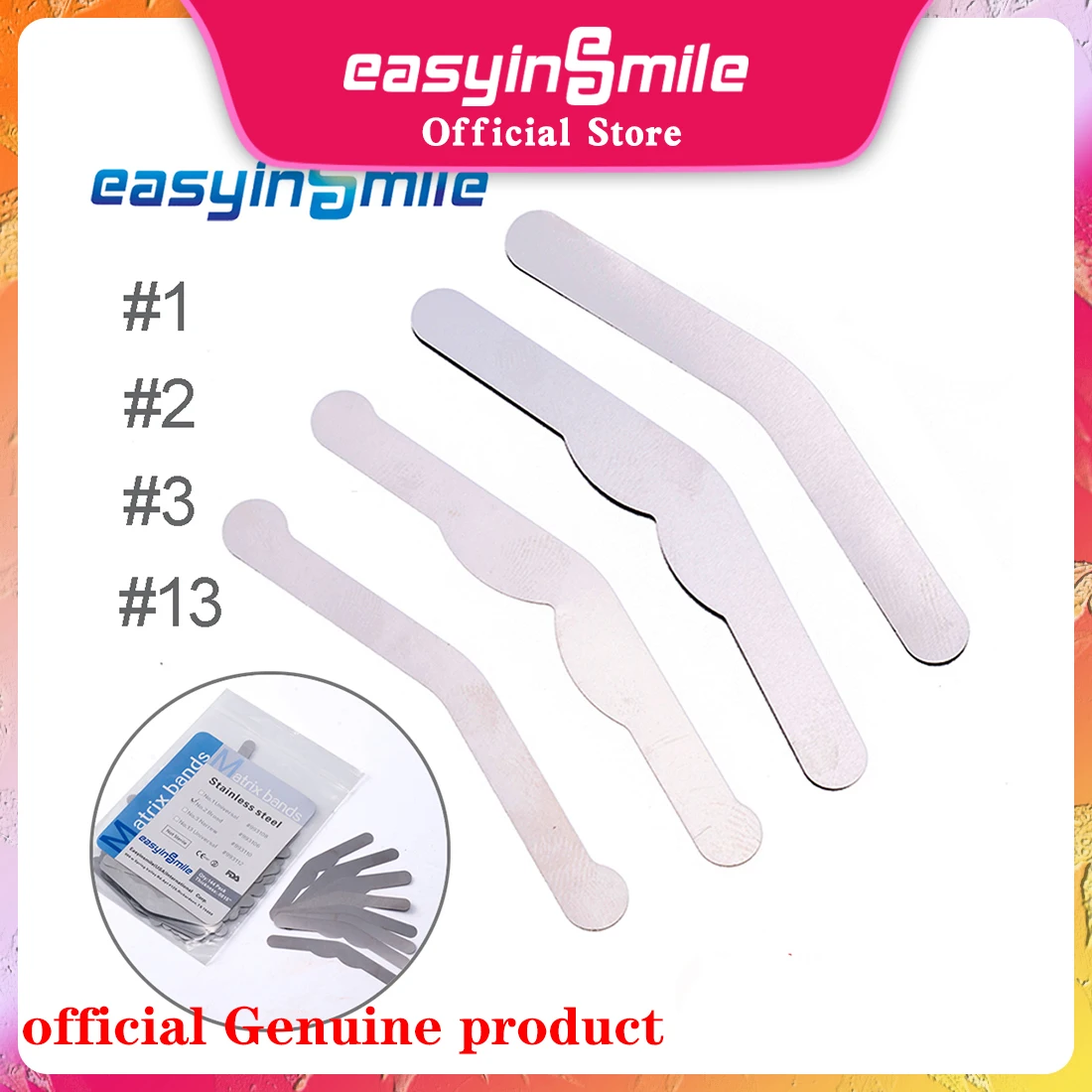 144pcs EASYINSMILE Dental Tofflemire Stainless Steel Matrix Bands #1/#2/#3/#13 Tooth Repair Equipment