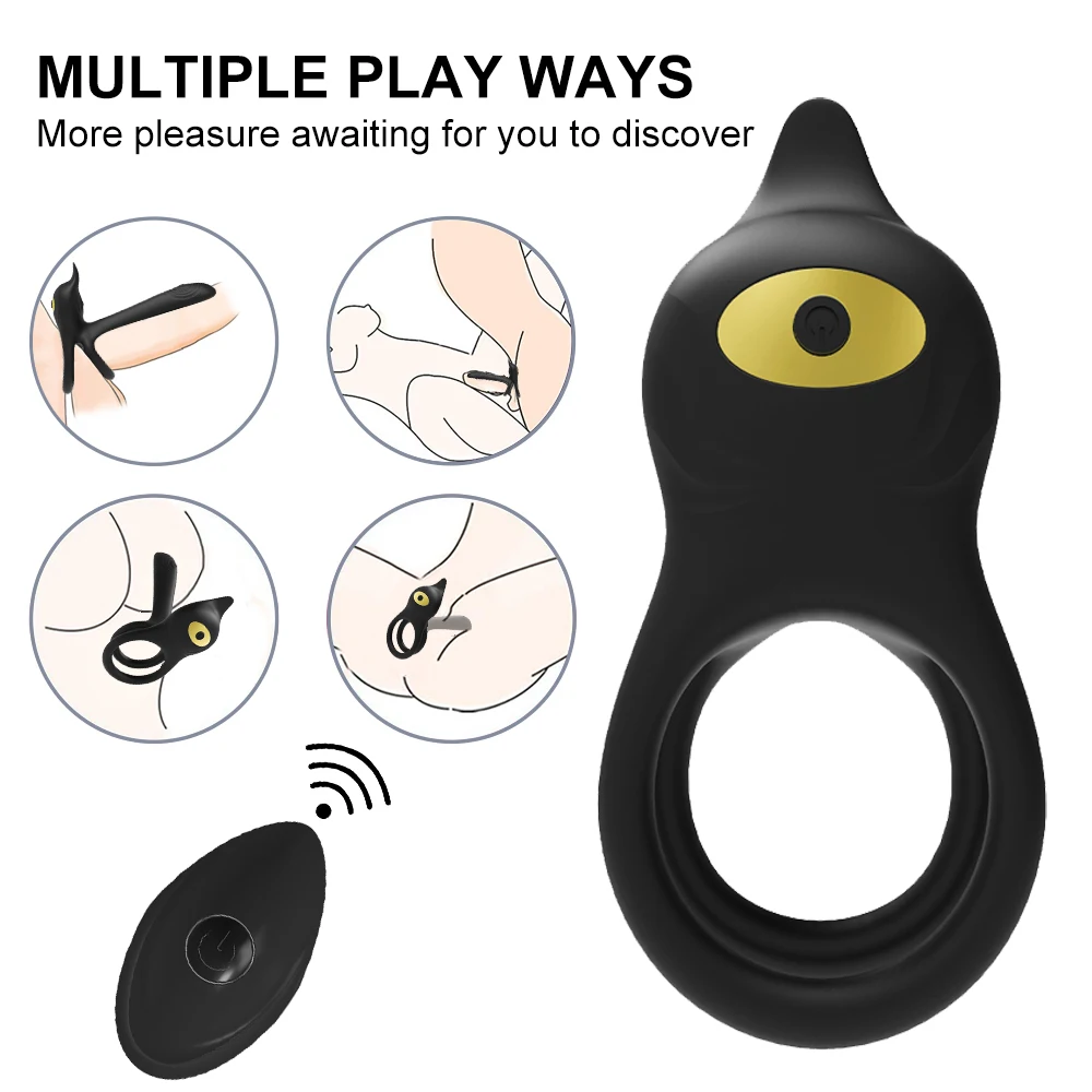 Vibrating Cock Ring Dual Penis Ring With Tongue Clitoral Stimulator For Couple Stronger Erection Enhancing Vibrators Sex Toys