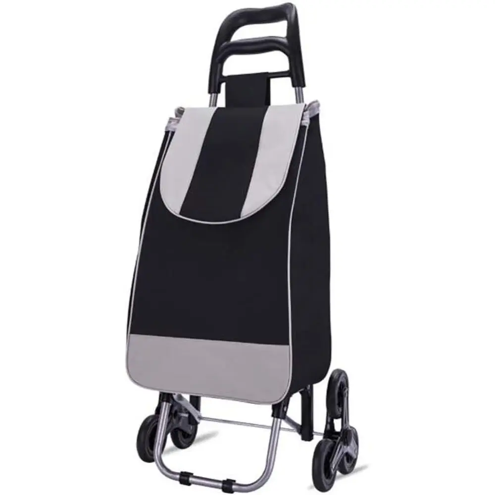 

Lightweight Portable Shopping Cart with Crystal Wheels - 35kg Capacity, 40L, Black