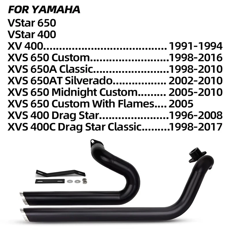 Motorrad-Auspuff-Vorderrohr für Yamaha VStar400 VStar650 XVS650 XVS400 DS650 Vstar XVS DS 650 400 51mm