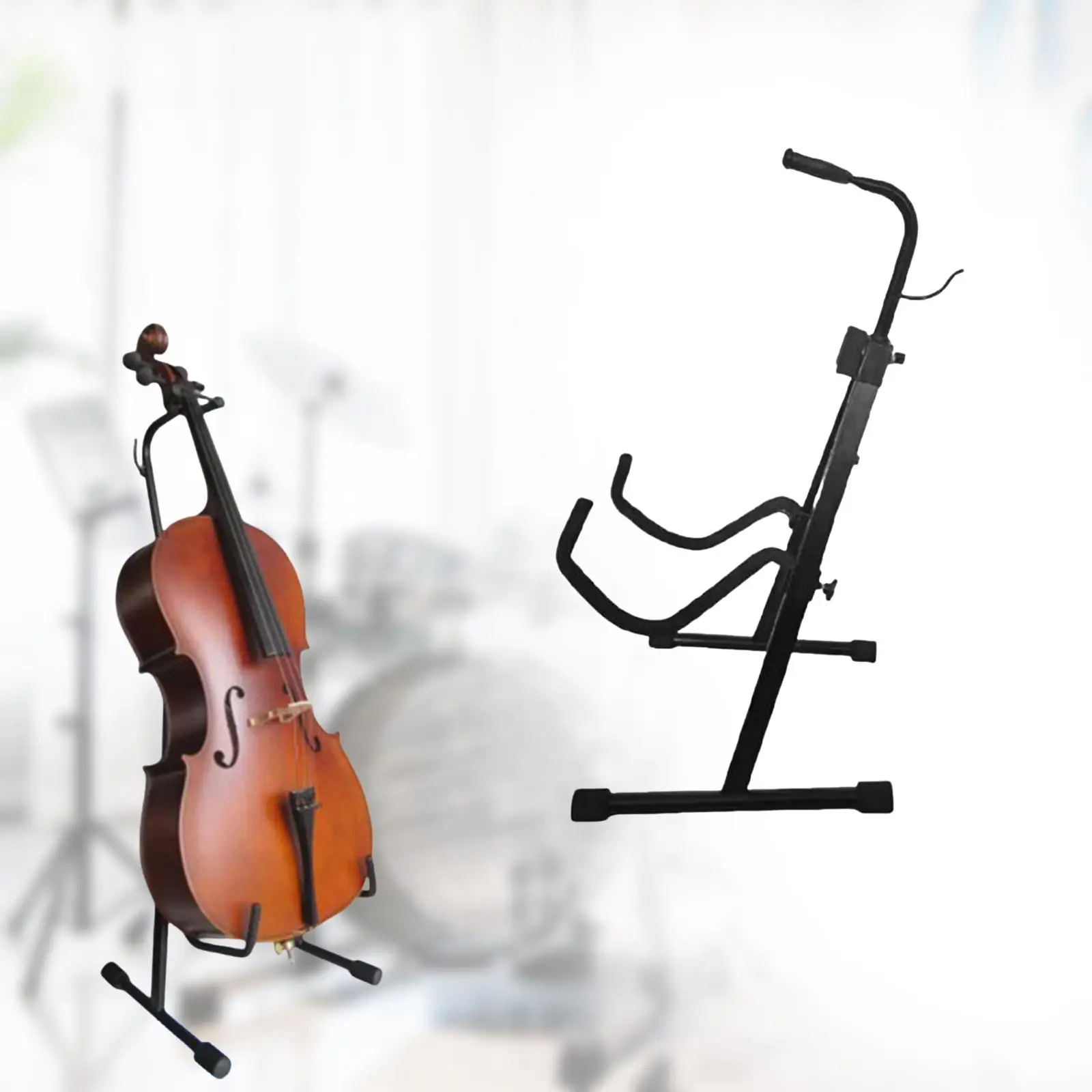 Adjustable Cello Stand with Hook Foldable Stand Compact Cello Support Holder