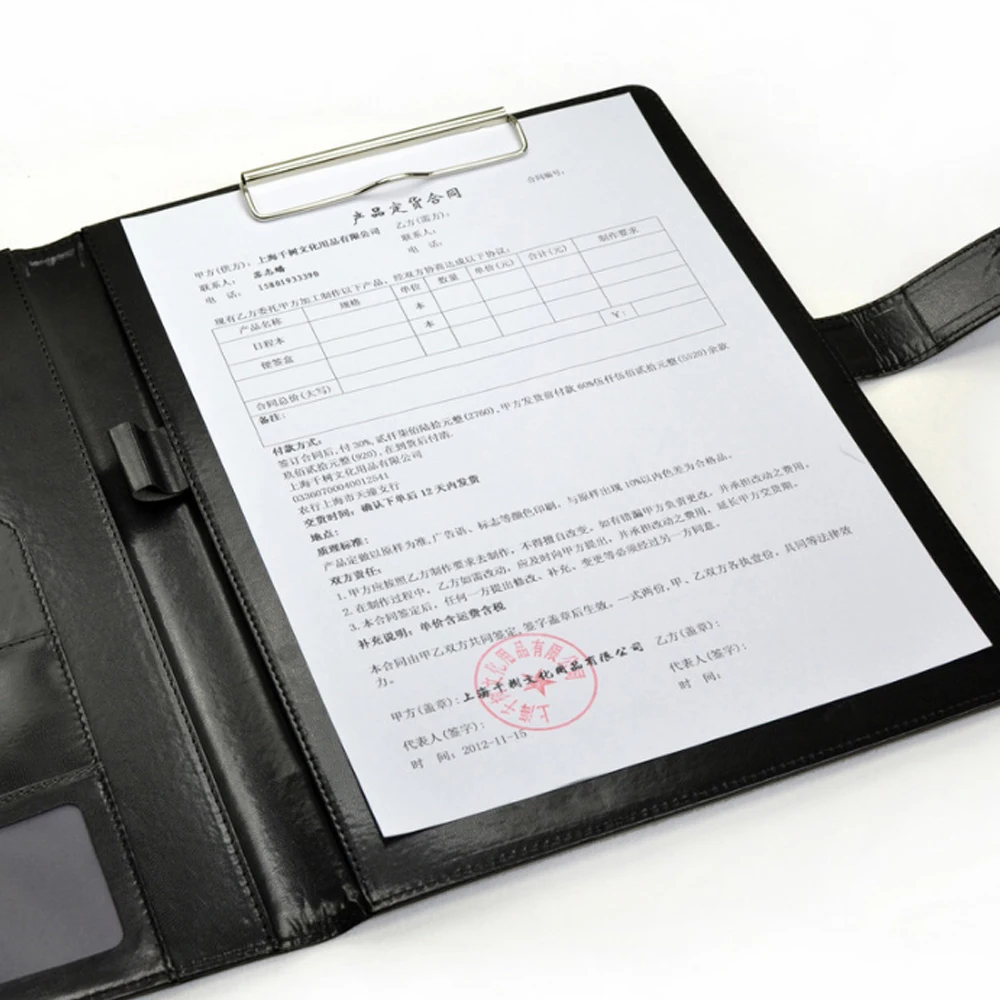 Imagem -04 - Couro Negócios Padfolio Case Vintage Binder Business Meeting Manager Documento Pads Pasta de Documento a4 Tipos pu