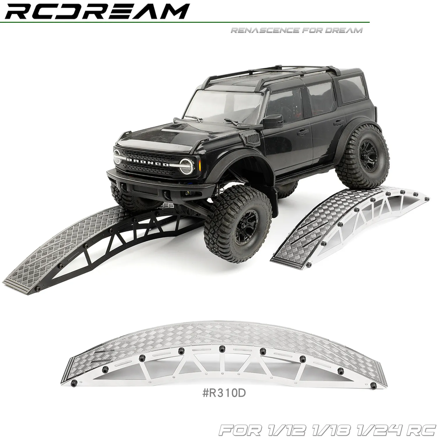 RCDream 1/12 1/18 1/24 1/30 Obstacle Ramp Barricade Desktop Rock Crawler Cross-axle Set Scene Props for TRX4M SCX24 FCX24m SCX30