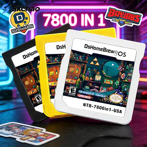 7800 in 1 DS Card R4 3DS Game Collection Flash Card with 32/64GB TF Card for NDSL NDSi 3DS 2DS Console Memory Burning Game Card