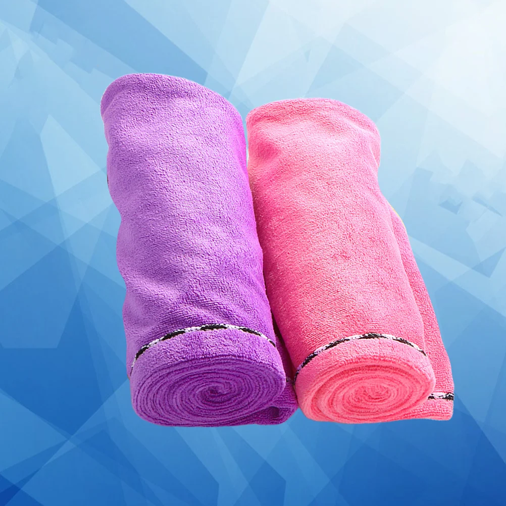 

2Pcs Microfiber Hair Drying Hats Water Absorption Caps Soft Lightweight Turban Towel for Long Hair Facial Bath Makeup Salon Use
