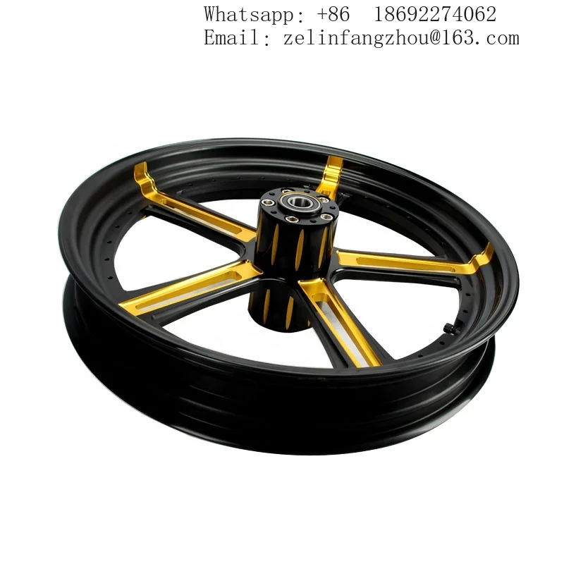 21 Inch 21x3.50 Custom Forged Aluminum Motorcycle Rim Gold High-End Dual Disc Ready