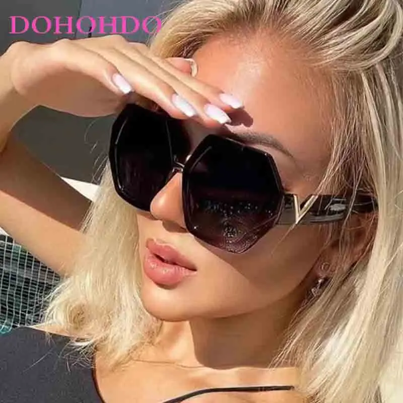 

Fashion Women Polygon Sunglasses For Men New Retro Luxury Brand Designer Sun Glasses Female Trending Driving Travel Shades UV400