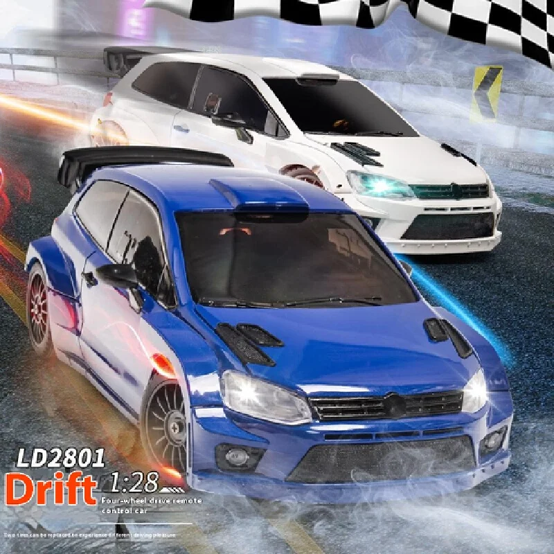 1/28 2,4g Ld2801 Polo Rc Drift Car Radio Control 4wd Control de acelerador proporcional completo coches Rc juguete chico regalos de cumpleaños de Navidad