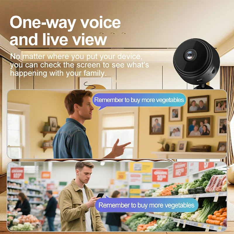 A9 كاميرا صغيرة مراقبة كاميرا أمان تعمل بالواي فاي 1080P HD الاستشعار للرؤية الليلية كاميرا ويب مراقبة الفيديو الحياة الذكية المنزل