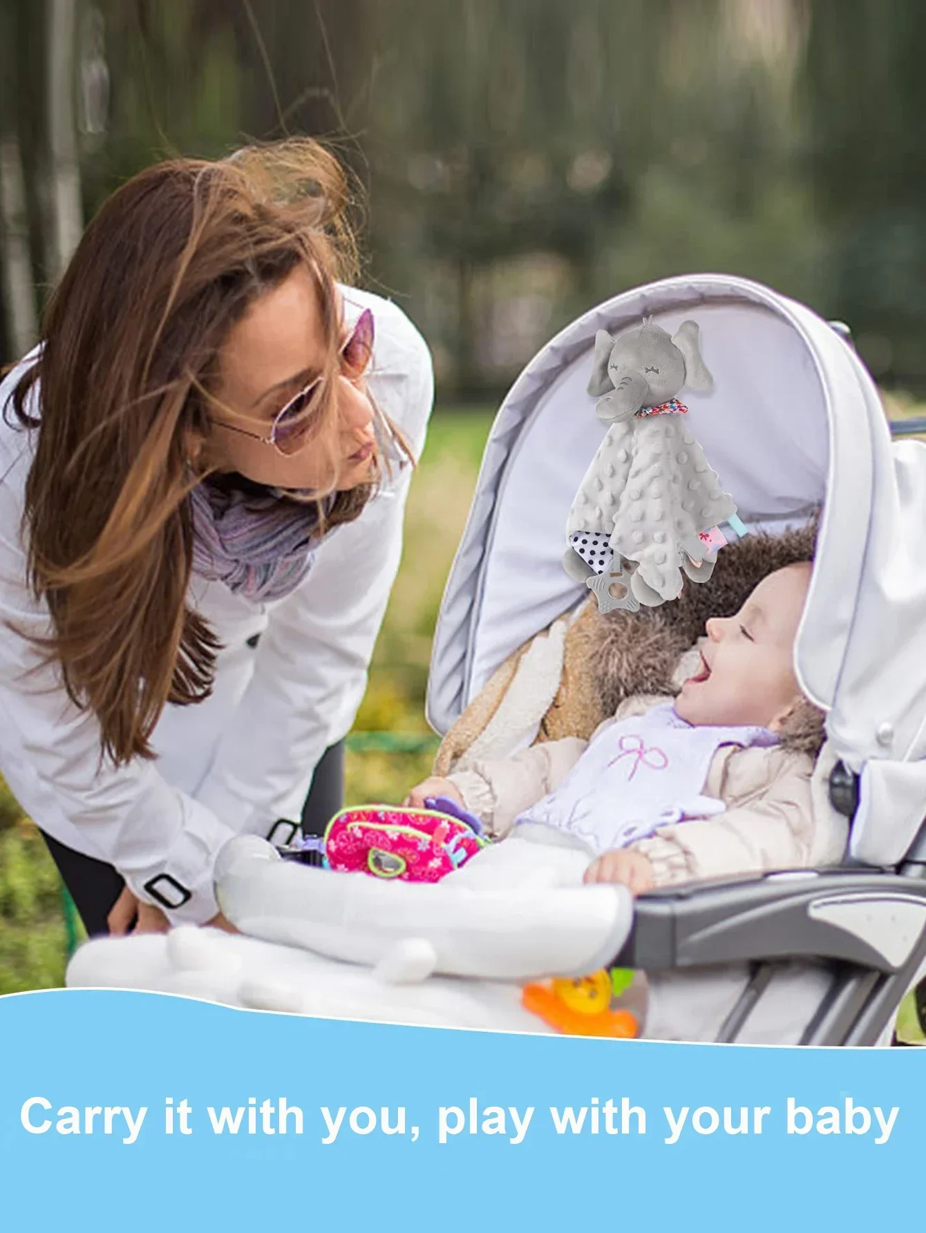 Morbido Placare Piumino Elefante Coperta per bambini Asciugamano Sonaglio per bambini Animali Giocattoli Lenire Reassure Asciugamano per dormire Tornio AppesoBambino