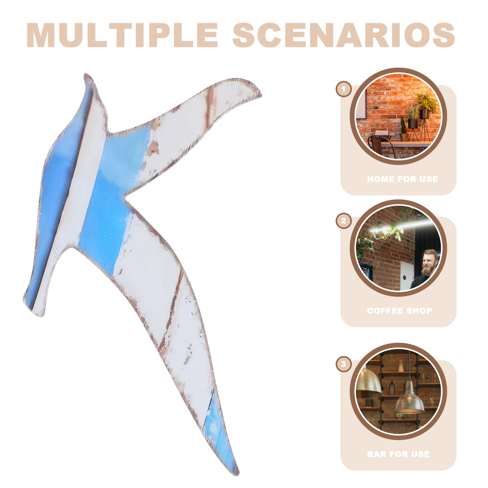 3pcs Wooden Seagull Wall Decoration Mediterranean Coastal Wall Art Nautical Theme Wooden Ocean Decor for Home Bathroom Garden
