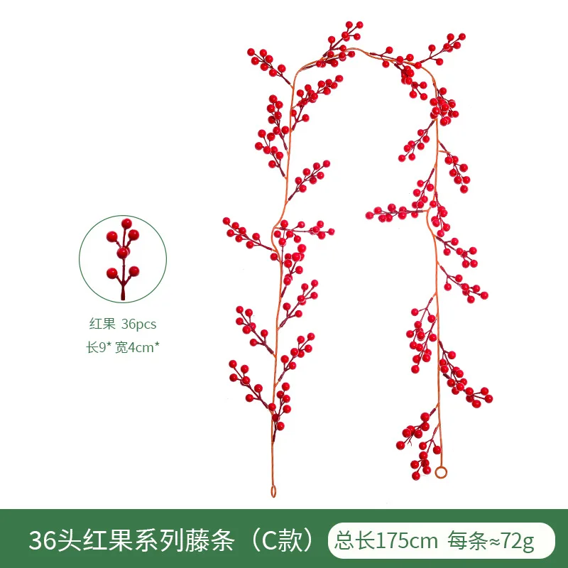 1pc 180cm Christmas Flower Vine, Snow Flocked Christmas Garland Artificial Christmas Vine, Decor for Mantel, Front Door, Window