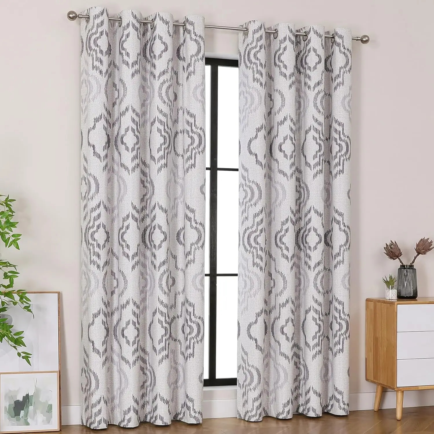 

Затемняющие шторы для фермерского дома, длина 63 дюйма, комплект из 2 панелей втулок для гостиной, наборы для оконных отделок, винтажные загородные шторы