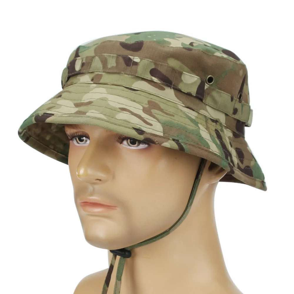 

New 2024 Camouflage Fan Tactics Camouflage Short Brimmed Bunny Outdoor Sports Mountaineering Hiking Sun Shading Round Hat Bucket