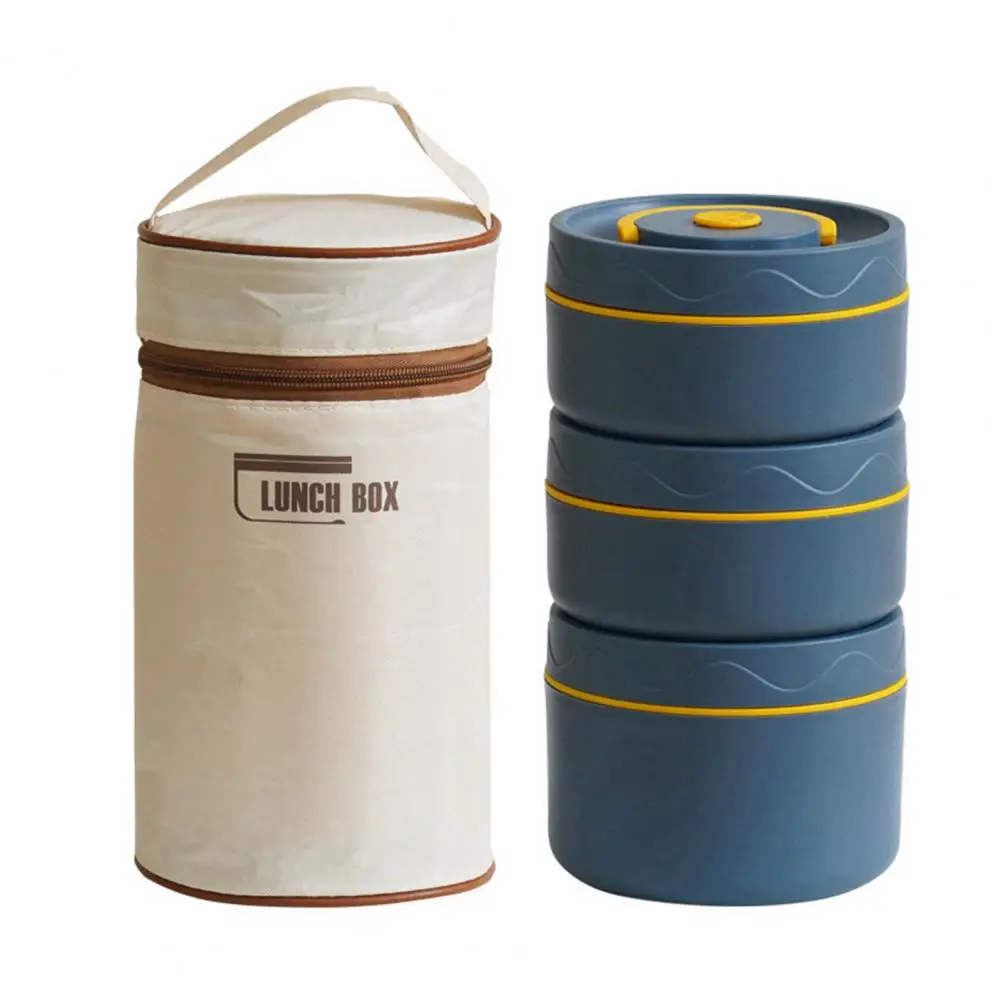 Lunch Box with Containers Insulated Lunch Box Set with 2/3/4 Stackable Tiers Stainless Steel Thermal Food Containers for Work