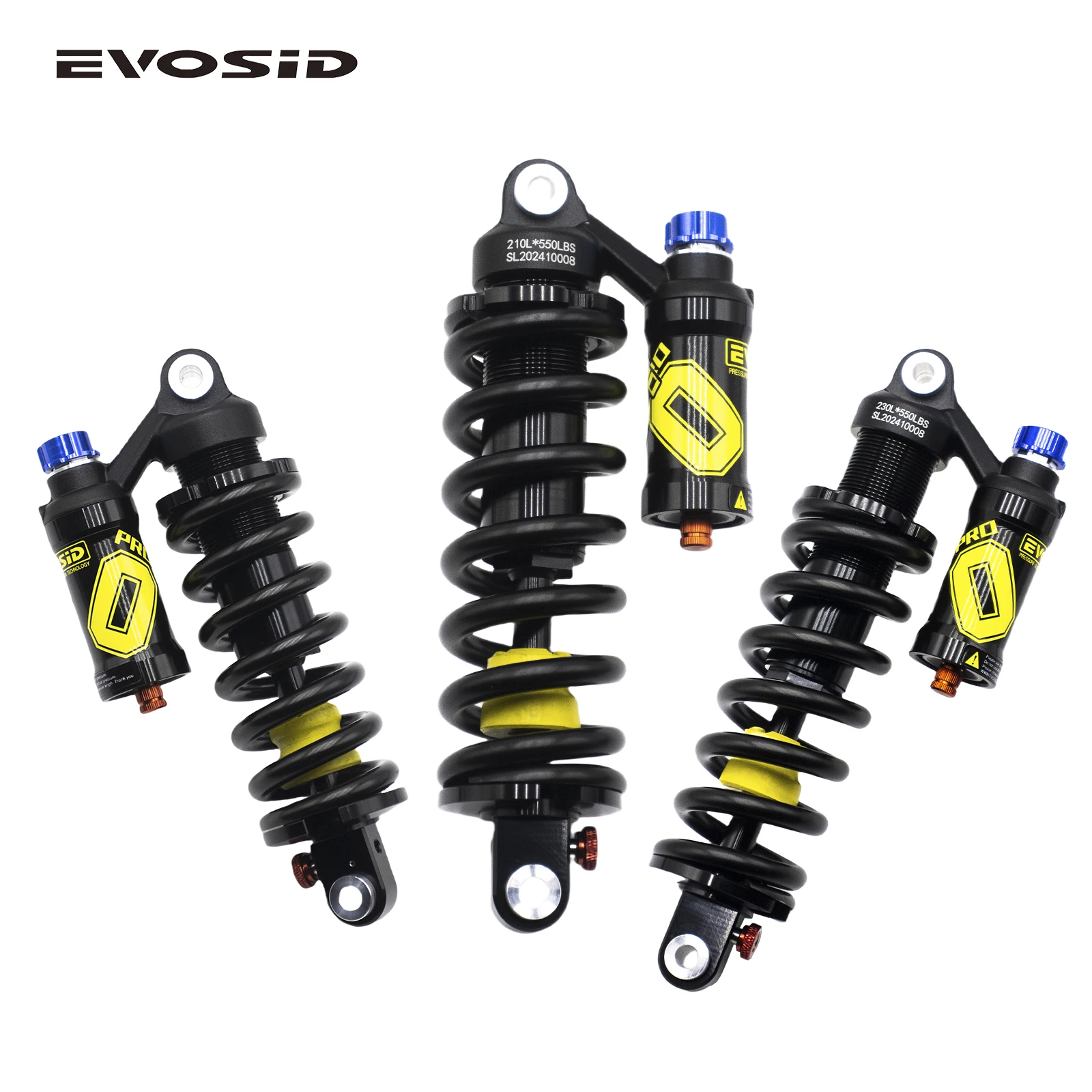 EVOSID Downhill Mountain Bike Rear Absorber 550lbs Spring Suspension DH MTB Bicycle Rear Shock 190/210/230mm Bike Parts