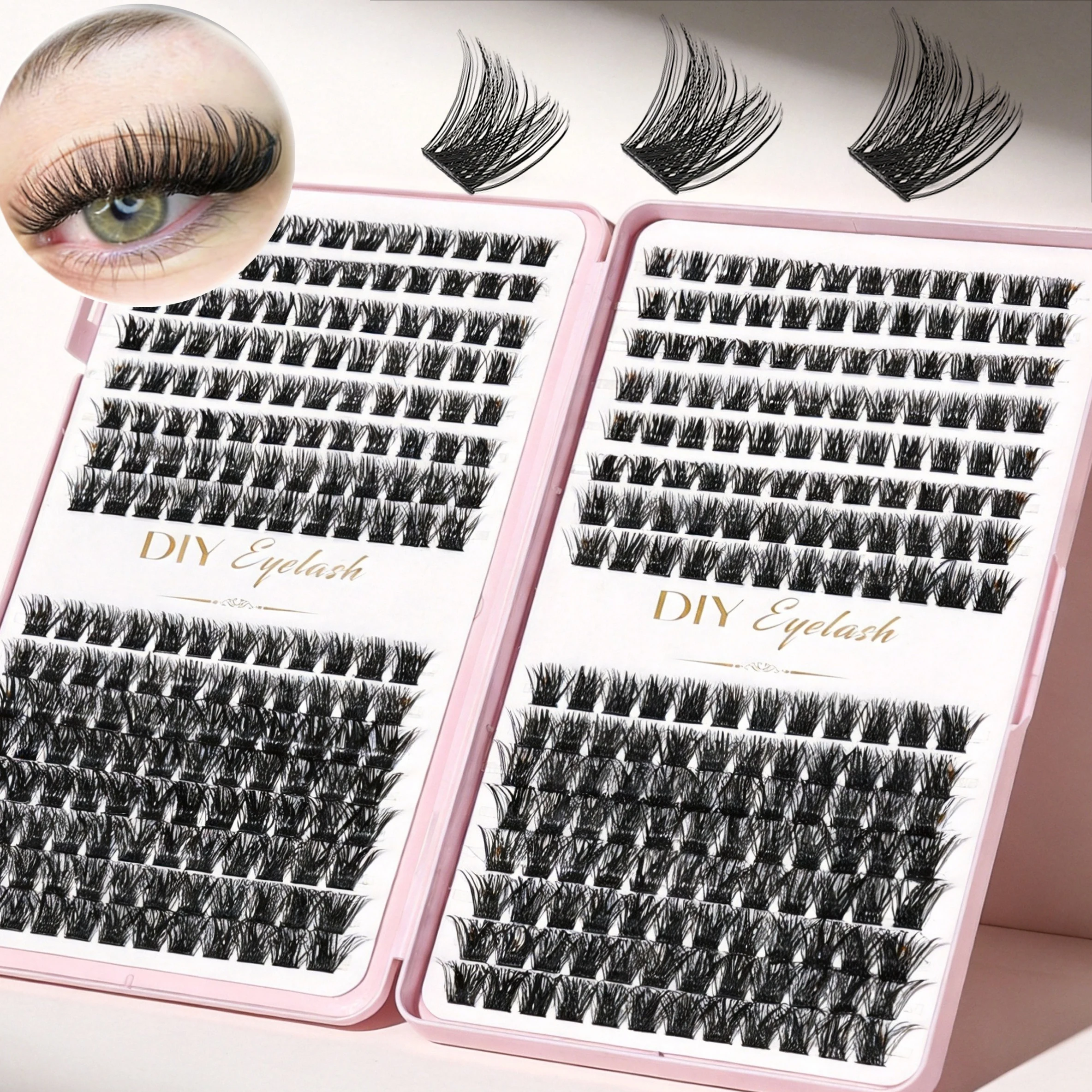 Eyelash Extension Home Service - ชุดต่อขนตา 384 ชิ้น แบบหนา งอน D