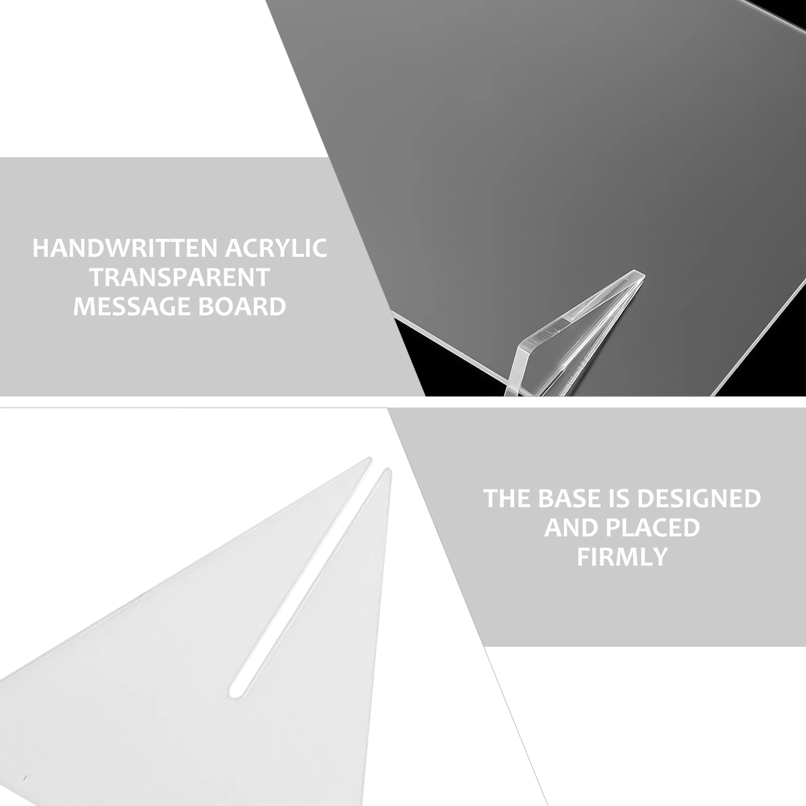 

2Pcs Acrylic Note Boards Clear Desktop Memo Boards for Writing Drawing Graffiti Home Office Decor Message Board