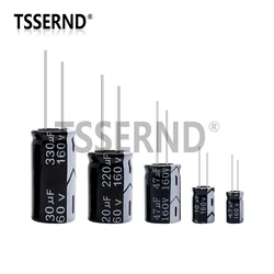 5pcs 160V Aluminum Electrolytic Capacitor 1UF 2.2UF 3.3UF 4.7UF 10UF 47UF 100UF 220UF 330UF 470UF 1000UF