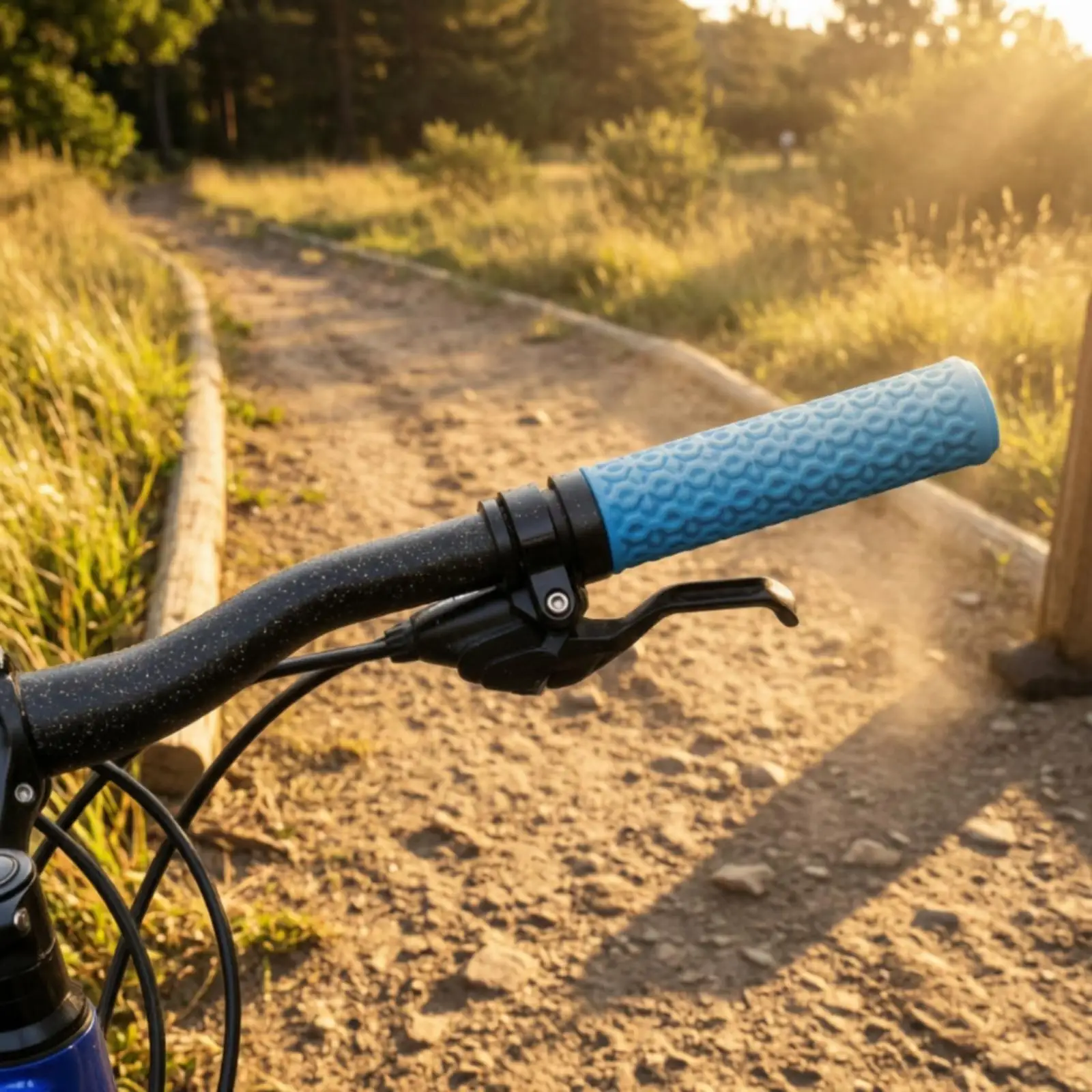 Anti Rotation Bike Handlebar Grip Rubber Locking Mechanism for Rough Terrain Shock Absorption Control