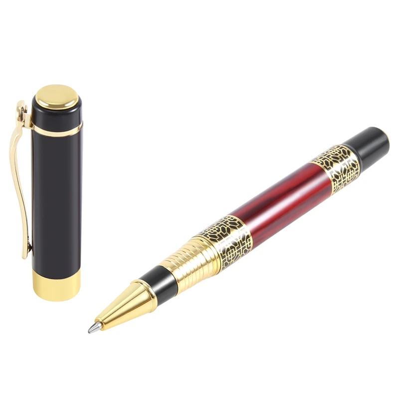 Chinese Classical Roller Ball Pen Elegant Golden Metal Ballpoint Pen For Office Business Signature School Student Gift