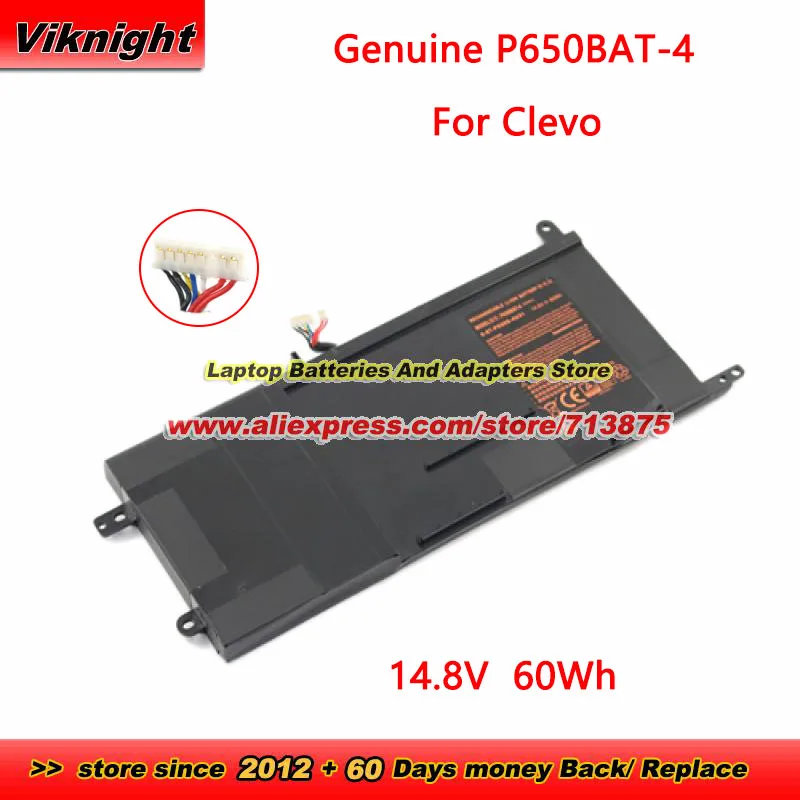 New Genuine Clevo P650BAT-4 Laptop battery 6-87-P650S-4U31 14.8V 60Wh for Clevo P650 P651 P655 P671 RA P670-RG P671RE3 Z7 Series