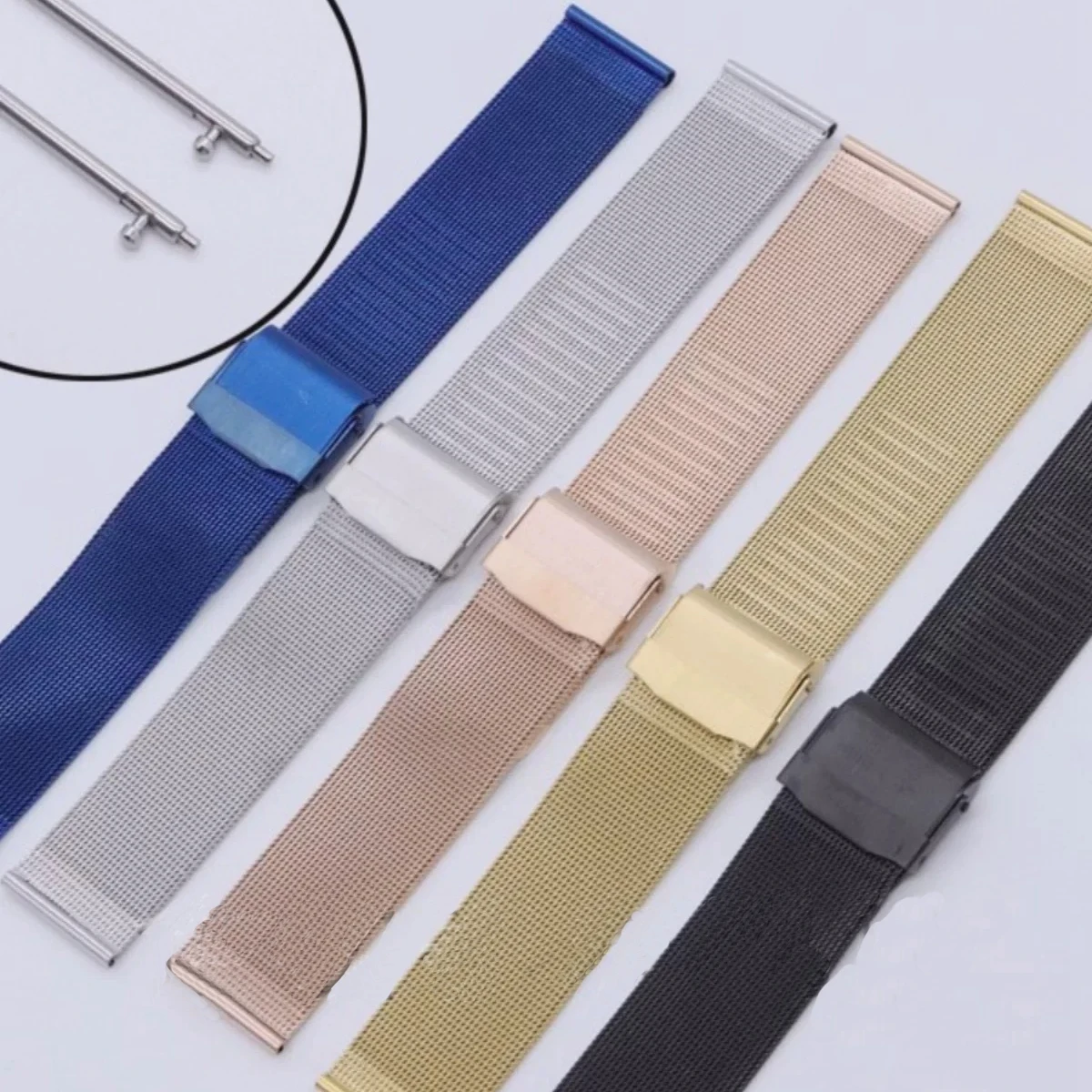 Mesh Belt Stainless Steel Watch Band Bracelet 12mm 13mm 14mm 15mm16mm 17mm 18mm 20mm 22mm Unisex Replacement Strap Accessor
