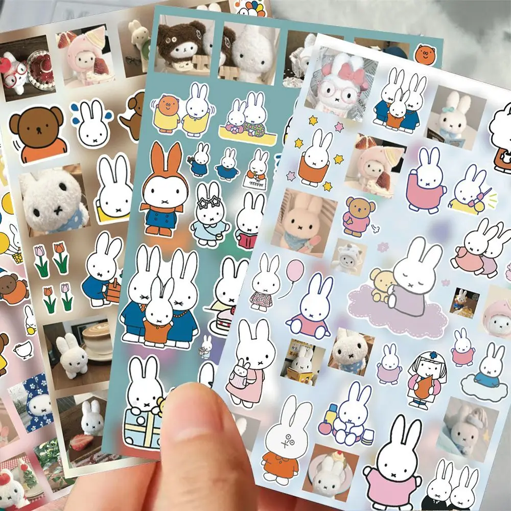 Miffy Kaninchen 8 Stück Aufkleber mit hohem Farbwert, Animations-Cartoon-Druck, kreative Handyhülle, Desktop-wasserdichte Dekoration