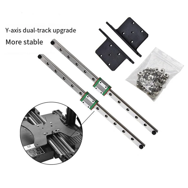 Eficiente para la creatividad Ender3 Pro DIY Cable de extremo caliente deslizante eje Y Kit de actualización de carril Dual accesorios de impresora 3D