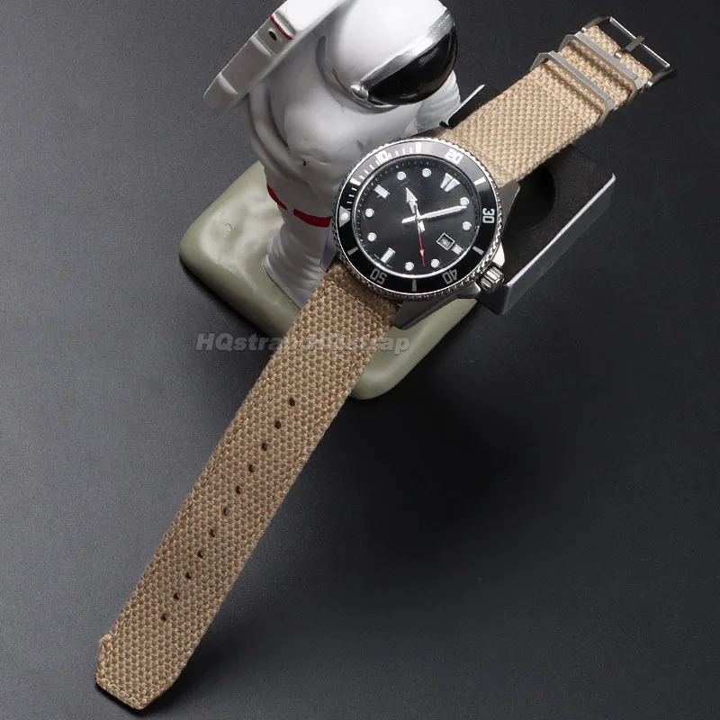 حزام قماش نايلون لسوار سايكو ، سوار معصم مريح ناعم ، سوار ساعة بديل ، سريع ، سوار نايلون ، 20: 22