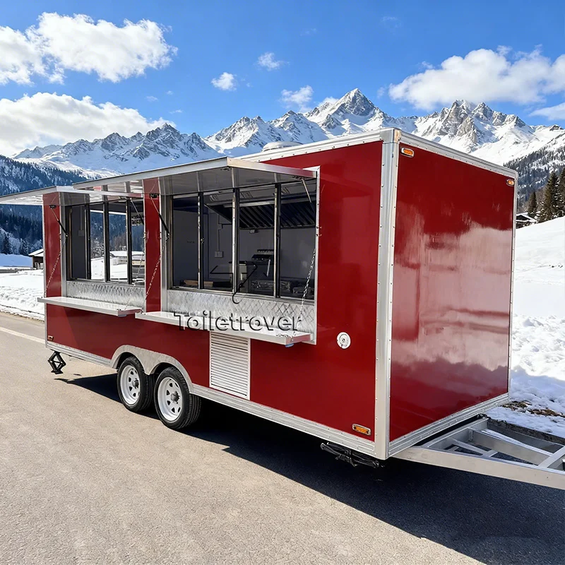 

Outdoor Serving Window Food Concession Trailer Full Kitchen Commercial Catering Concession Food Truck Trailer Made in China