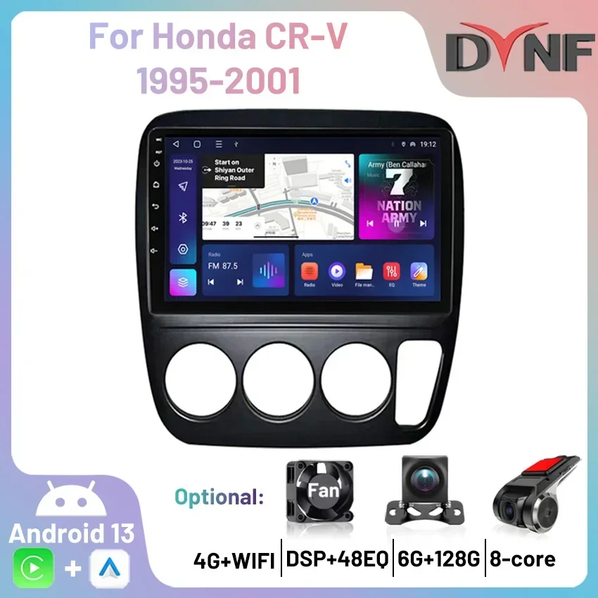 Car Audio Autoradio Navigation For Honda CRV CR-V 3 1997-2001 Multimedia Automotive Carplay Android Auto Wireless Bluetooth gps