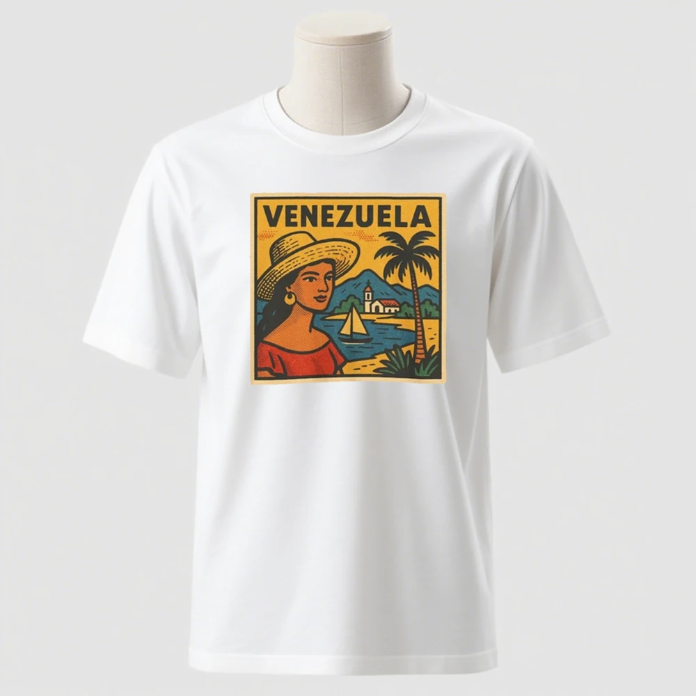 فنزويلا ريترو كوميك جرافيك قطن تي شيرت كاراكاس أفق أمريكا الجنوبية فخر وطني عتيق نمط ناعم للجنسين قميص 2025 #6