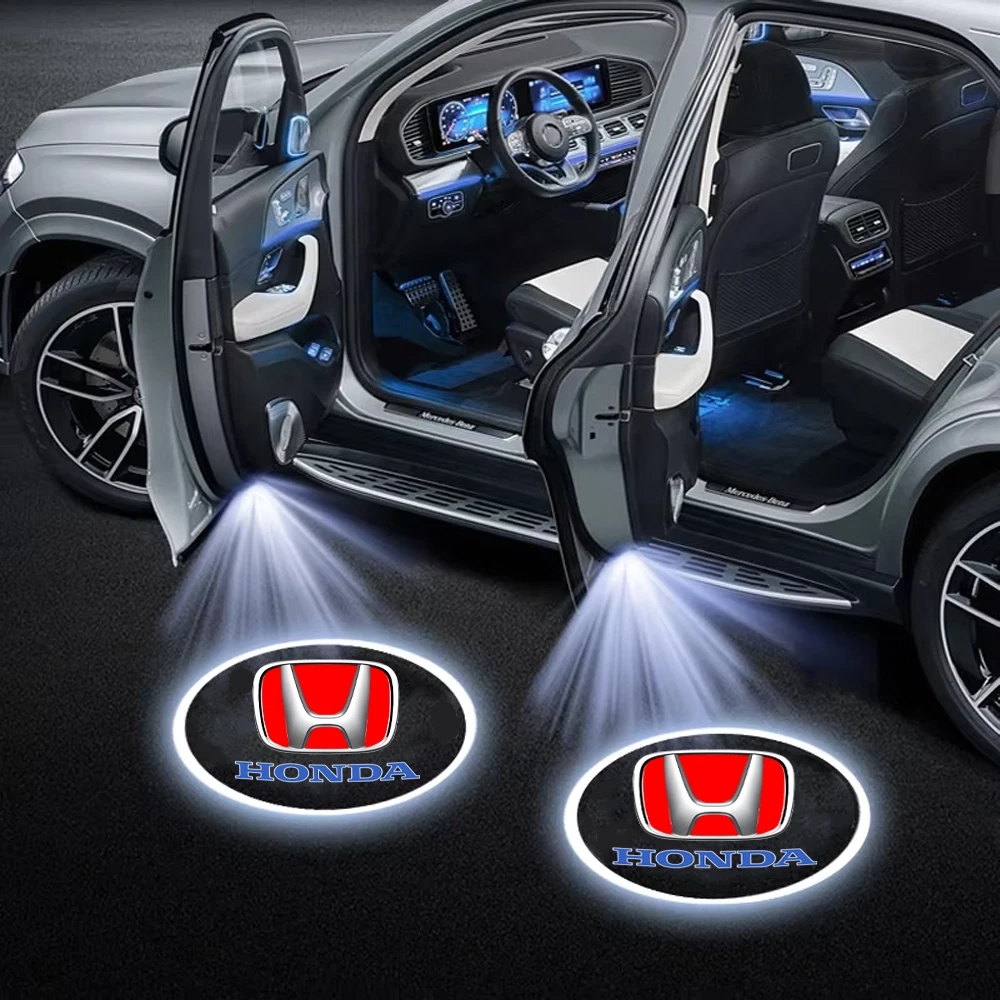 1/2 Piezas Luz de Bienvenida para Puerta de Coche, Lámpara Proyectora LED HD, Luces de Cortesía para Honda City HR-V Jazz Accord Civic CR-V Fit