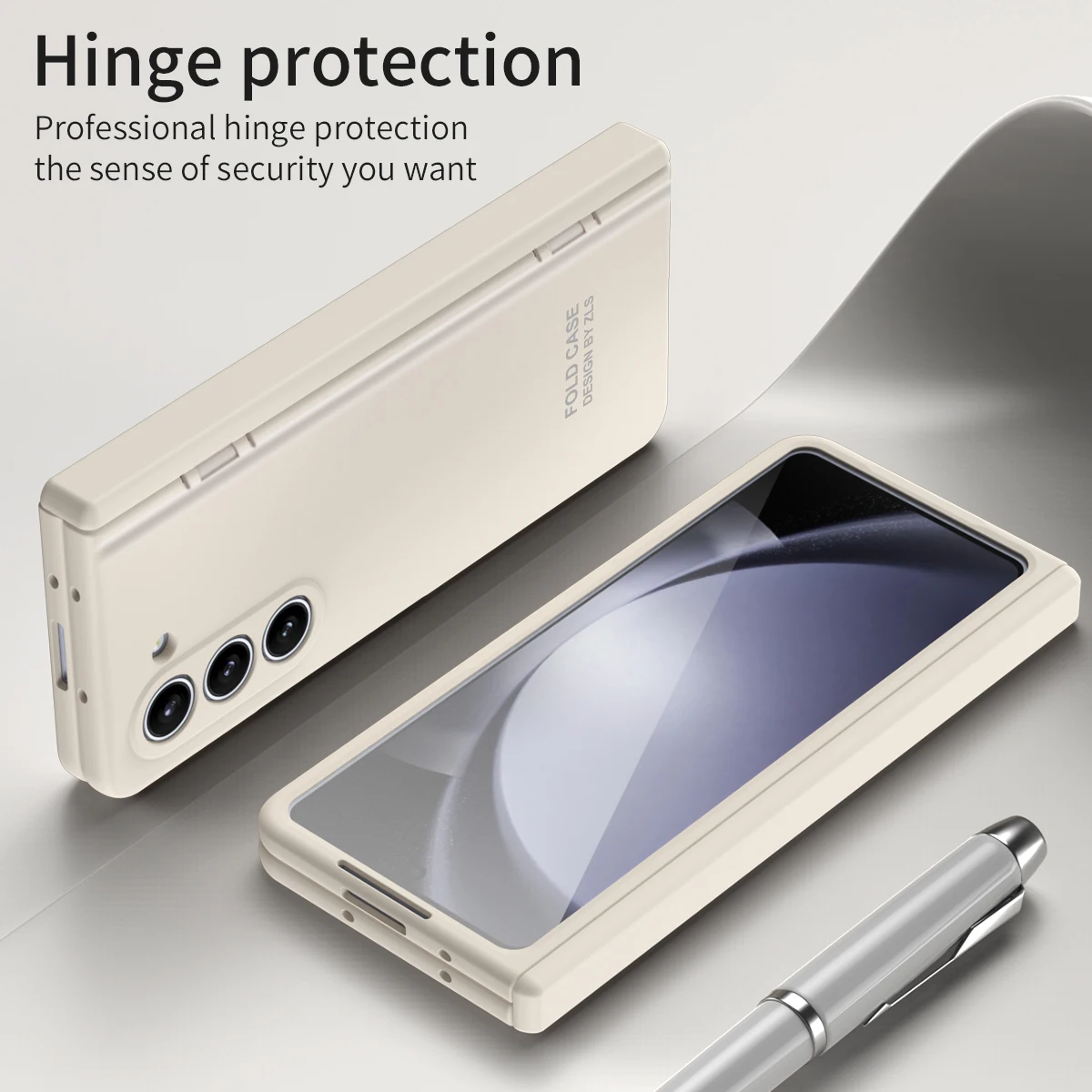 For Samsung Galaxy Z Fold 7 6 5 4 5G Matte Hard PC Phone Case External Screen Tempered Glass Film Spring Hinge Shockproof Cover