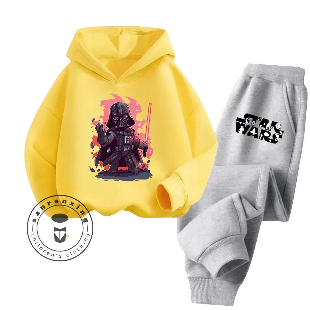 Cartoon Star Wars Kids\' Fashion Fresh and Trendy Sets with Vibrant Cartoon Styles Children\'s Niche Design Spring Fall Hoodie Set