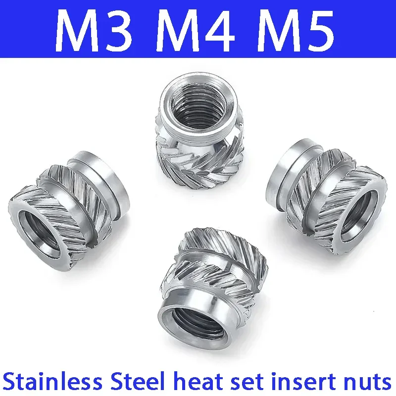 M3 M4 M5 M6 M8 Stainless Steel Heat Set Insert Nuts Hot Melt Embedded Threaded Insertion Nut For Plastic 3d Printing