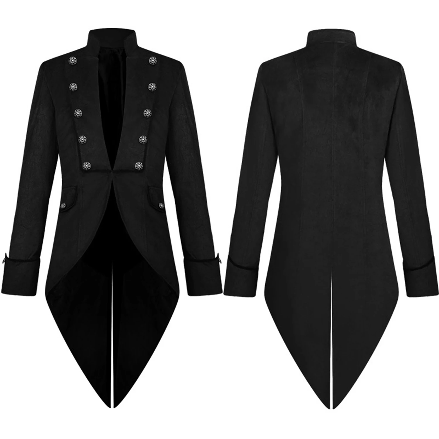 Men\'s Steampunk Vintage Tailcoat Jacket Gothic Victorian Frock Coat Uniform Halloween Costume